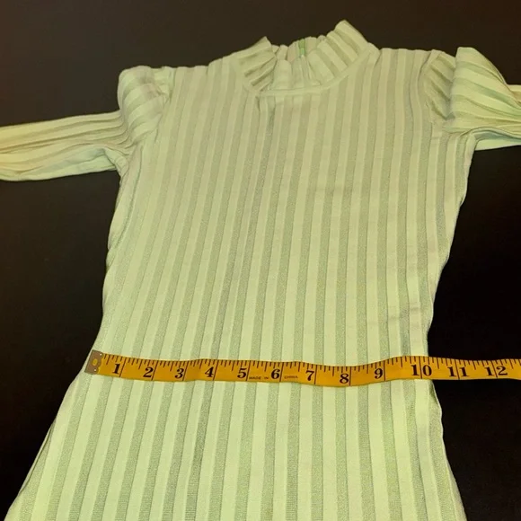 Ronny Kobo Lime Green Adkins Knit Fringe Dress - Picture 16 of 17